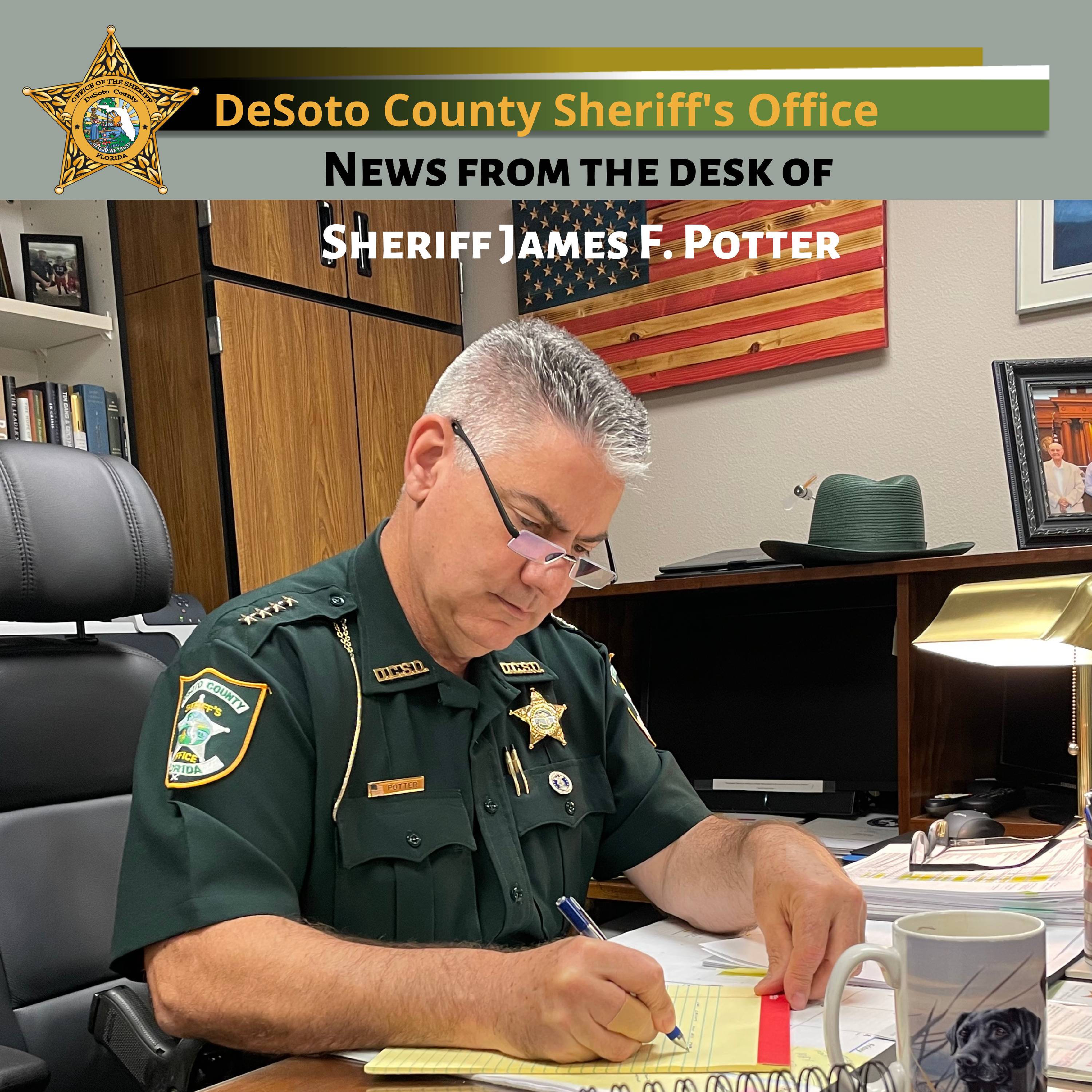 Sheriff Potter writing his news article - Copy